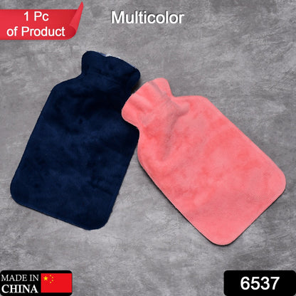 6537 Velvet Super soft Fur Cover with Natural Rubber Hot Water Bag ( 1 pcs ) 