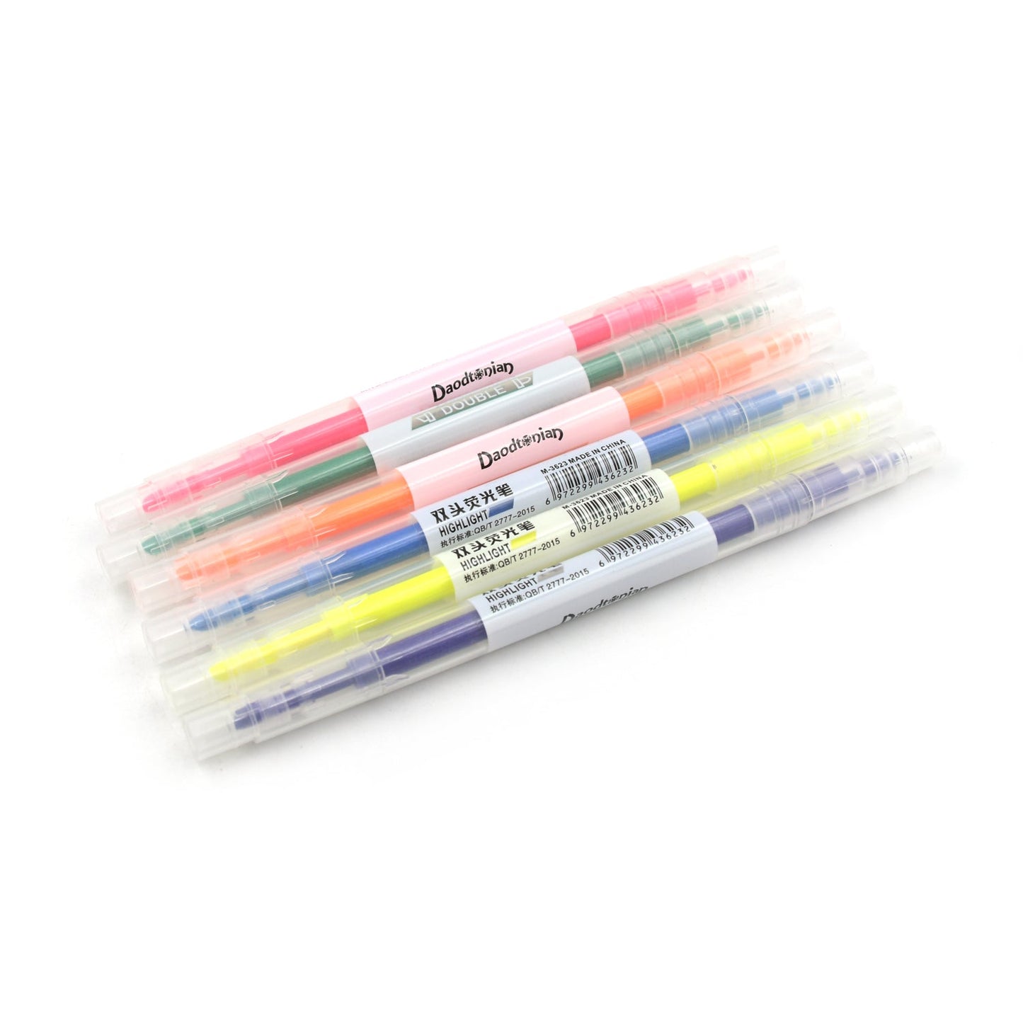 Dual-Headed Highlighter 6 Colors Double head Highlighter Pen, Perfect for Bible Study, Classroom and office for Children and Students (6 Pc Set)