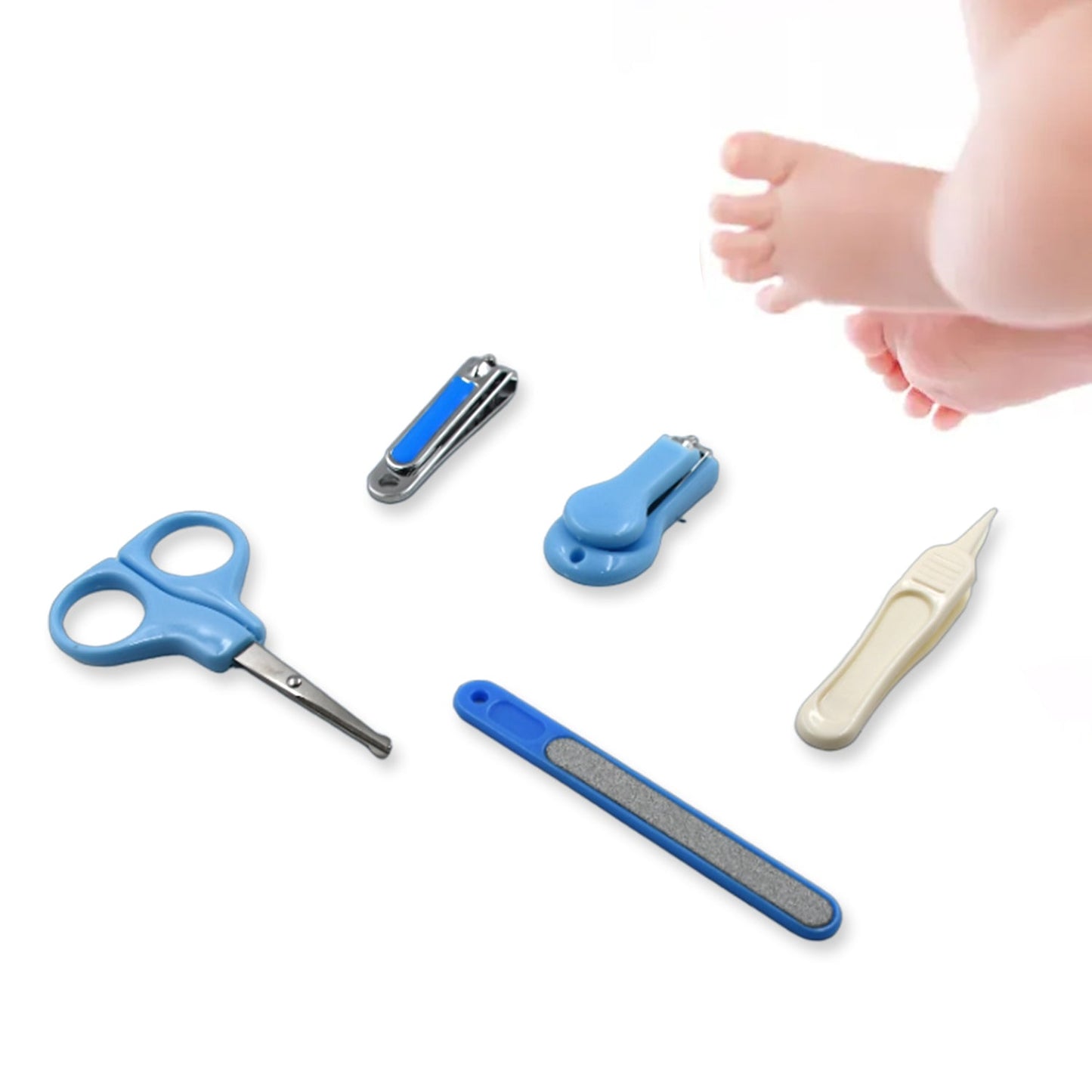 Baby Care Baby Nail Clipper, Scissor, Tweezer and Nail Cleaning Sets, The Best Baby Shower Gift for Baby Girl and Baby Boy (5 Pc Set)