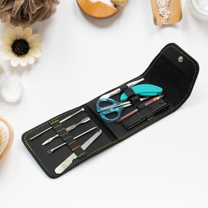 9pc Nail Clipper Kit, Fingernail Clipper, Manicure Set, Stainless Steel Nail Cutter Set, Manicure Toe Nail Clippers Care Tools with Lightweight and Beautiful Travel Case (9Pc Set)