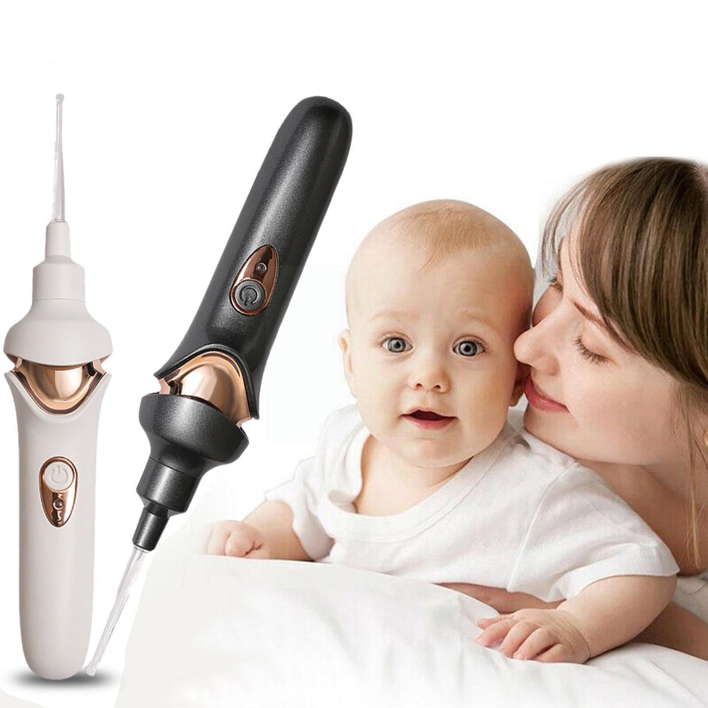 7707 EAR SUCTION DEVICE, PORTABLE COMFORTABLE EFFICIENT AUTOMATIC ELECTRIC VACUUM SOFT EAR PICK EAR CLEANER EASY EARWAX REMOVER SOFT PREVENT EAR-PICK CLEAN TOOLS SET FOR ADULTS KIDS 