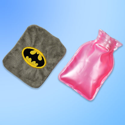 6505 Batman small Hot Water Bag with Cover for Pain Relief, Neck, Shoulder Pain and Hand, Feet Warmer, Menstrual Cramps. 