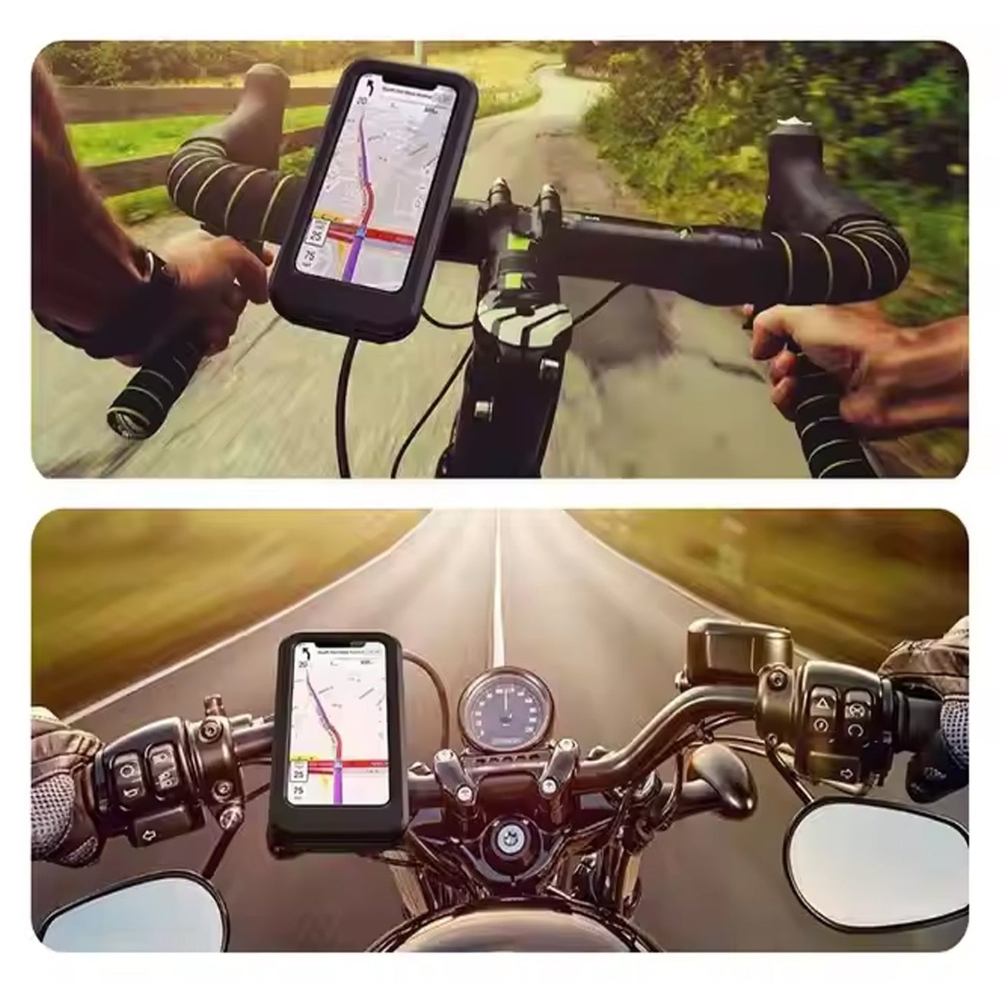 360 Rotation Bike Phone Mount Waterproof Cell Phone Holder (1 Pc)