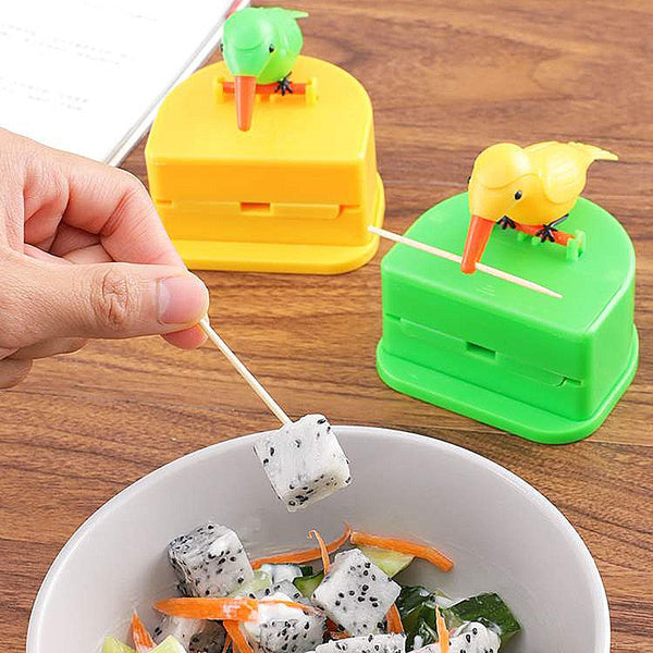 1180 Portable Automatic Bird Toothpick Storage Box 