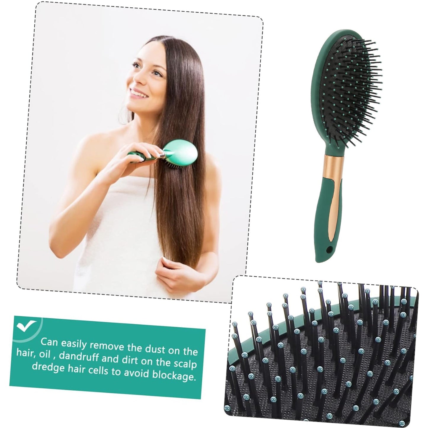 Massage Comb, Air Cushion Massage Hair Brush Ergonomic Matt Disappointment for Straight Curly Hair Cushion Curly Hair Comb for All Hair Types, Home Salon DIY Hairdressing Tool  (1 Pc)