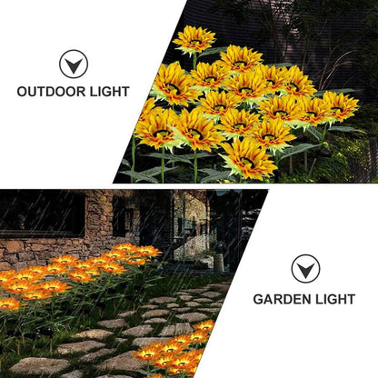 Garden Solar Sunflower Outdoor LED Light Inserted Ground Simulation Plant (4 Pcs Set)