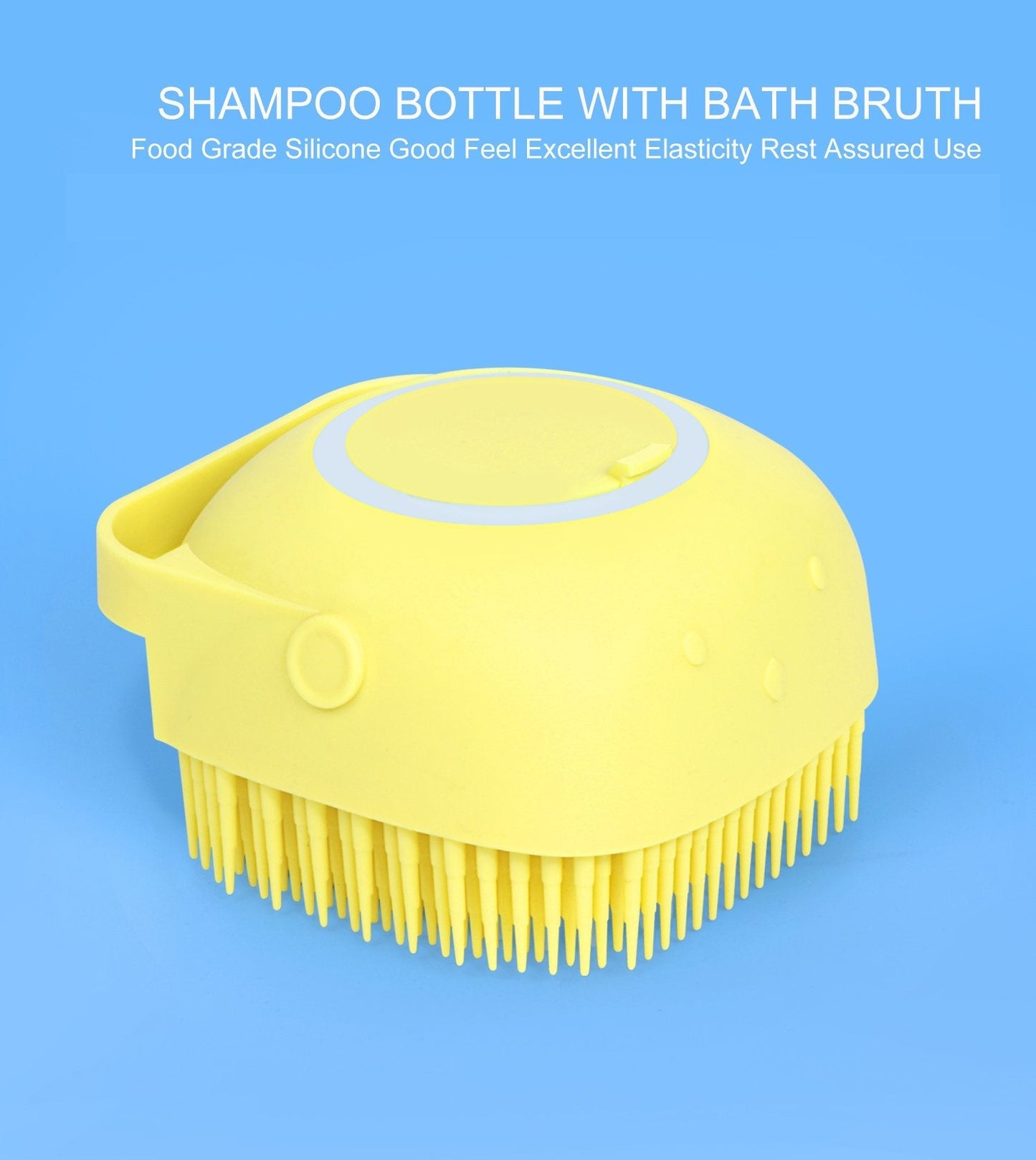 Silicone Massage Bath Body Brush Soft Bristle With Shampoo Dispenser