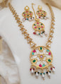 Intricate Gold-Plated Meenakari Necklace and Earrings